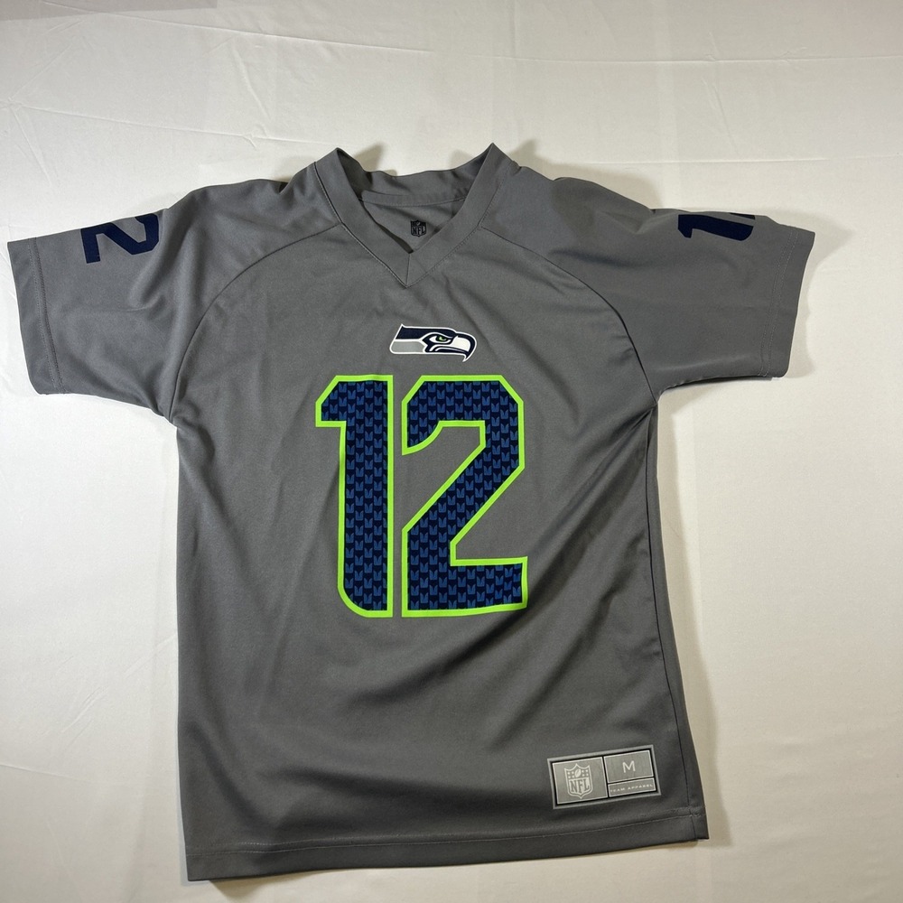 NFL Seattle Seahawks Fan Youth Football Jersey Size Medium #12 12th Man
